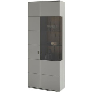uno Kombi-Vitrine  Sella ¦ grau ¦ Maße (cm): B: 80 H: 207 T: 38.0