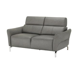 uno Ledersofa 2-sitzig Messina ¦ grau ¦ Maße (cm): B: 158 H: 88 T: 101.0