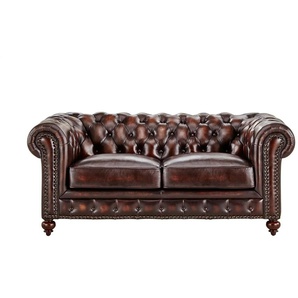 uno Ledersofa im Vintagelook Chesterfield ¦ braun ¦ Maße (cm): B: 183 H: 80 T: 100.0