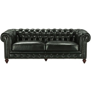 uno Ledersofa im Vintagelook Chesterfield ¦ grün ¦ Maße (cm): B: 230 H: 100 T: 80.0