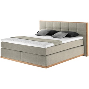uno Massivholz-Boxspringbett  Luca ¦ beige ¦ Maße (cm): B: 200 H: 112