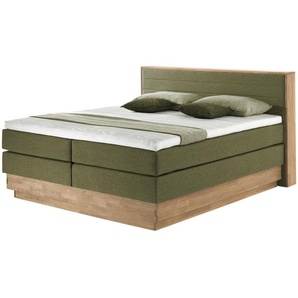 uno Massivholz-Boxspringbett mit Bettkasten Morgan ¦ grün ¦ Maße (cm): B: 164 H: 113