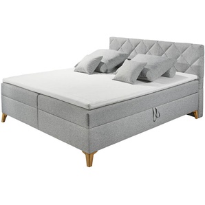 uno Boxbett mit Bettkasten Alva ¦ grau ¦ Maße (cm): B: 180 H: 116