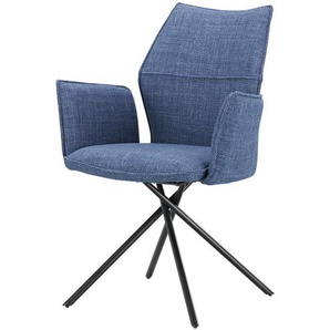 uno Esszimmerstuhl  drehbar Gundis ¦ blau ¦ Maße (cm): B: 61 H: 90,5 T: 60.5