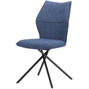 uno Polsterstuhl  drehbar Gundis ¦ blau ¦ Maße (cm): B: 47 H: 90,5 T: 61