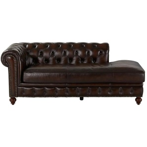 uno Recamiere  Chesterfield ¦ braun ¦ Maße (cm): B: 203 H: 79 T: 100.0