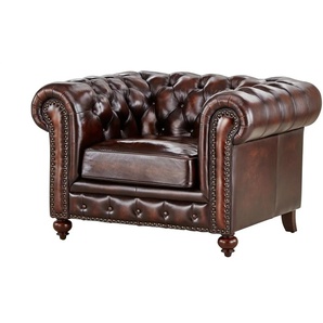 uno Sessel im Vintage-Look Chesterfield ¦ braun ¦ Maße (cm): B: 124 H: 80 T: 100