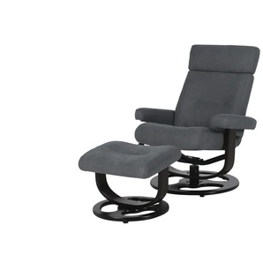 uno Sessel Hocker Set mit Relaxfunktion Mateo - grau - Materialmix - 80 cm - 104 cm - cm 114,0 | Möbel Kraft