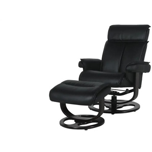 uno Sessel Hocker Set mit Relaxfunktion Robin - schwarz - Materialmix - 81 cm - 109 cm - cm 123,0 | Möbel Kraft