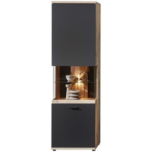 uno Vitrine  Lamella ¦ grau ¦ Maße (cm): B: 60 H: 205 T: 40.0