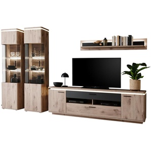 uno Wohnkombination  Kataros ¦ holzfarben ¦ Maße (cm): B: 310 H: 209 T: 50.0