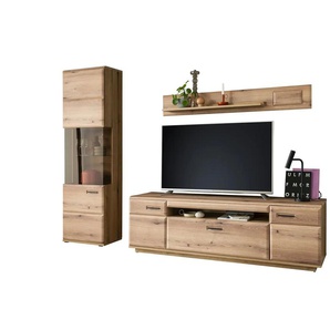 uno Wohnkombination  Nafeli ¦ holzfarben ¦ Maße (cm): B: 255 H: 206 T: 50.0