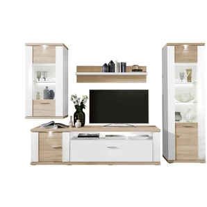 uno Wohnkombination  Titan ¦ weiß ¦ Maße (cm): B: 303 H: 207 T: 52.0