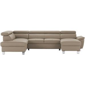 uno Wohnlandschaft aus Echtleder Avola ¦ braun ¦ Maße (cm): B: 315 H: 90 T: 208.0