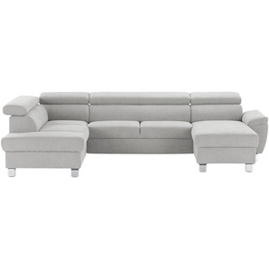 uno Wohnlandschaft aus Mikrofaser Avola ¦ blau ¦ Maße (cm): B: 318 H: 90 T: 208.0