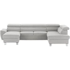 uno Wohnlandschaft aus Mikrofaser Avola ¦ blau ¦ Maße (cm): B: 318 H: 90 T: 208.0