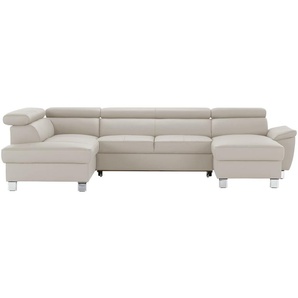 uno Wohnlandschaft aus Echtleder Avola ¦ creme ¦ Maße (cm): B: 315 H: 90 T: 208.0