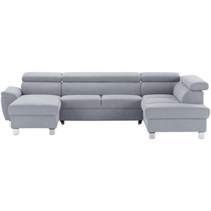 uno Wohnlandschaft aus Mikrofaser Avola ¦ grau ¦ Maße (cm): B: 318 H: 90 T: 208.0