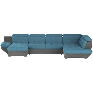 uno Wohnlandschaft  Elias II ¦ blau ¦ Maße (cm): B: 383 H: 80 T: 228