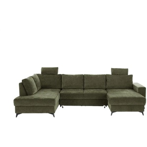 uno Wohnlandschaft mit Schlaffunktion Salamanca ¦ grün ¦ Maße (cm): B: 328 H: 104 T: 189.0