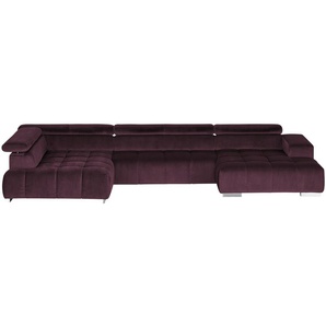 uno Wohnlandschaft aus Samt Origo ¦ lila/violett ¦ Maße (cm): B: 409 H: 70 T: 225.0
