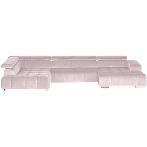uno Wohnlandschaft aus Samt Origo ¦ rosa/pink ¦ Maße (cm): B: 409 H: 70 T: 225.0