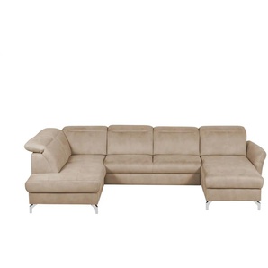 uno Wohnlandschaft Wildleder-Optik Basel ¦ beige ¦ Maße (cm): B: 304 H: 100 T: 200.0