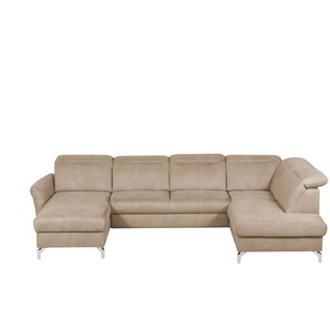 uno Wohnlandschaft Wildleder-Optik Basel ¦ beige ¦ Maße (cm): B: 304 H: 100 T: 200.0
