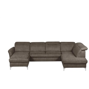 uno Wohnlandschaft Wildleder-Optik Basel ¦ braun ¦ Maße (cm): B: 304 H: 100 T: 200.0