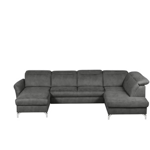 uno Wohnlandschaft Wildleder-Optik Basel ¦ grau ¦ Maße (cm): B: 304 H: 100 T: 200.0