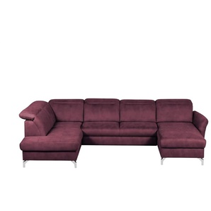 uno Wohnlandschaft Wildleder-Optik Basel ¦ rot ¦ Maße (cm): B: 304 H: 100 T: 200.0