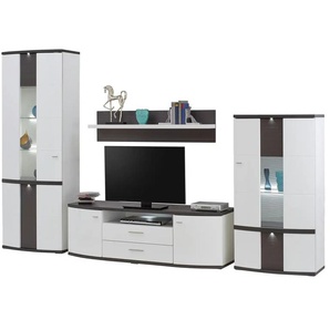 uno Wohnwand   Gabbro ¦ weiß ¦ Maße (cm): B: 315 H: 209 T: 50.0