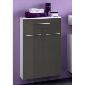 Unterschrank 50cm Grau/Hochglanz Grau