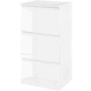 Unterschrank 40 x 79 x 35cm Weiß/Hochglanz Weiß/Weiß