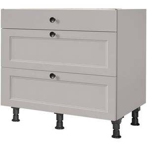 Unterschrank Cascada mit Schubladen 90cm Grau/Steingrau