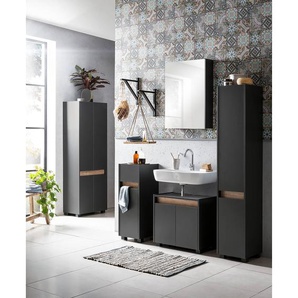 Unterschrank Cosmo 30 x 85 x 33cm Schwarz/Anthrazit