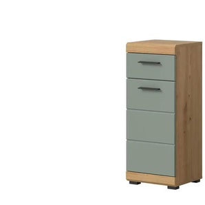 Unterschrank SCHLOONSEE  Breite 37cm  1 Tür  1 Schubkasten  2 Fächer  MDF-Front in verschiedenen Farben erhältlich  Badmöbel  Badschrank  Kommode  Bad  Schloonsee ¦ grün ¦ Maße (cm): B: 37 H: 88