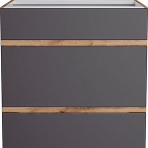 Unterschrank HELD MÖBEL Riesa Schränke Gr. B/H/T: 60 cm x 82 cm x 60 cm, grau (matt grau) Unterschränke Breite 60 cm, MDF-Fronten