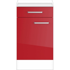 Unterschrank IMPULS KÜCHEN Schränke Gr. B/H/T: 50 cm x 72,3 cm x 57,9 cm, Rot Hochglanz-links, 1 St., rot (rot hochglanz) Unterschränke