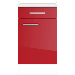 Unterschrank IMPULS KÜCHEN Schränke Gr. B/H/T: 50 cm x 72,3 cm x 57,9 cm, Rot Hochglanz-rechts, 1 St., rot (rot hochglanz) Unterschränke