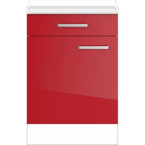 Unterschrank IMPULS KÜCHEN Schränke Gr. B/H/T: 60 cm x 72,3 cm x 57,9 cm, Rot Hochglanz-links, 1 St., rot (rot hochglanz) Unterschränke