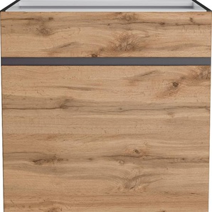 Unterschrank KOCHSTATION KS-Riesa, braun (wotaneiche), B:60cm H:82cm T:60cm, Holzwerkstoff, Schränke, Breite 60 cm, MDF-Fronten