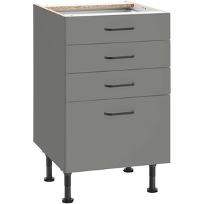 Unterschrank OPTIFIT Elga Schränke Gr. B/H/T: 50 cm x 87 cm x 58,4 cm, grau (basaltgrau, basaltgrau) Unterschränke mit Soft-Close-Funktion, höhenverstellbare Füße, Breite 50 cm