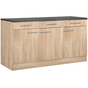 Unterschrank OPTIFIT Mini, grau (eichefarben, anthrazit), B:150cm H:84,8cm T:60cm, Schränke, 150 cm Breite