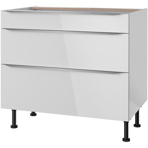 Unterschrank II 90cm Weiß/Hochglanz Weiß