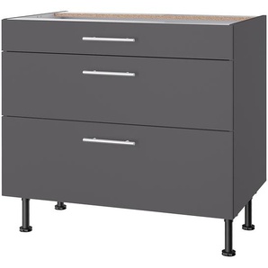 Unterschrank IV 90cm Grau/Matt Anthrazit