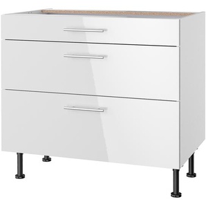 Unterschrank IV 90cm Weiß/Hochglanz Weiß