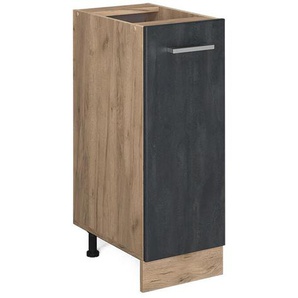 Unterschrank R-Line, Schwarz Beton, 30 cm ohne Arbeitsplatte Vicco