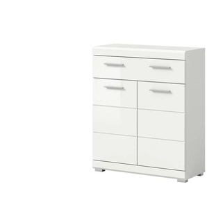 Unterschrank SCHLOONSEE  Breite 74cm  2 Tür  1 Schubkasten  2 Fächer  MDF-Front in verschiedenen Farben erhältlich  Badmöbel  Badschrank  Kommode  Bad  Schloonsee ¦ weiß ¦ Maße (cm): B: 74 H: 88