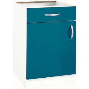 Unterschrank WIHO KÜCHEN Flexi Schränke Gr. B/H/T: 60 cm x 82 cm x 57 cm, blau (ozeanblau) Unterschränke Breite 60 cm